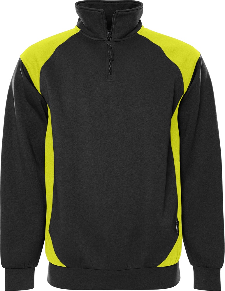 FristadsSweatshirt7048GSM300511BlackYellowQ01-4XL