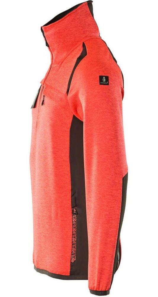 MascotFleecepullovermitkurzemReiverschlussAccelerateSafe19303-316Hi-visRotDunkelanthrazit-XXL