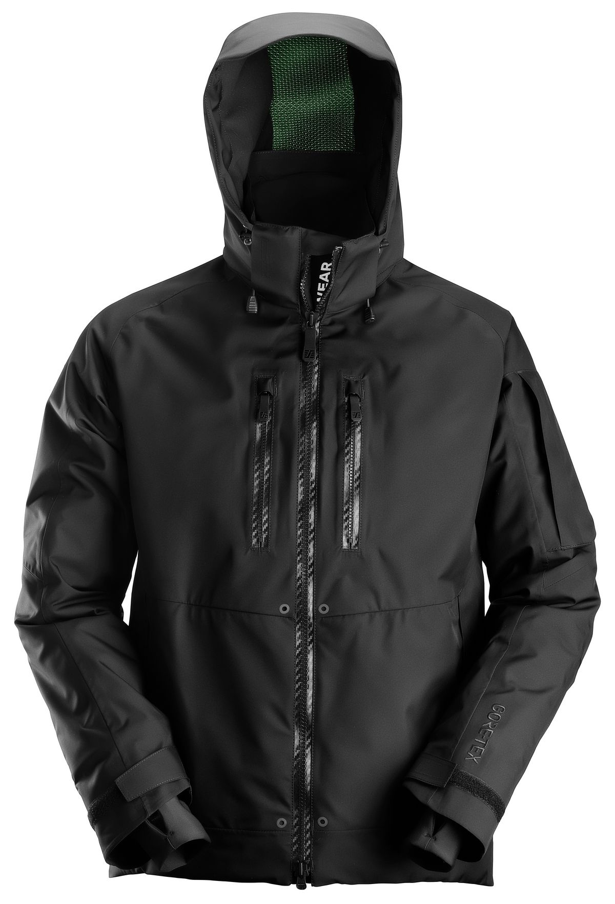 SnickersFlexiWorkGORE-TEX375isoliertewasserdichteArbeitsjackemKapuzeEN343Schwarz