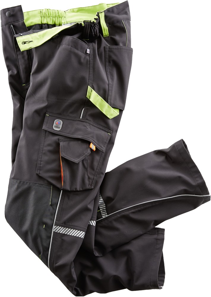 TerraxWorkwearSoftshellhoseSchwarzLimette
