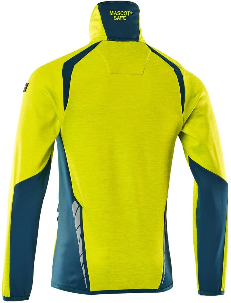 MascotFleecepullovermitkurzemReiverschlussAccelerateSafe19303-316Hi-visGelbDunkelpetroleum-XXL
