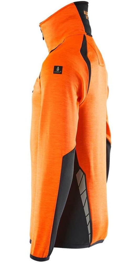 MascotFleecepullovermitkurzemReiverschlussAccelerateSafe19303-316Hi-visOrangeSchwarzblau-XXL