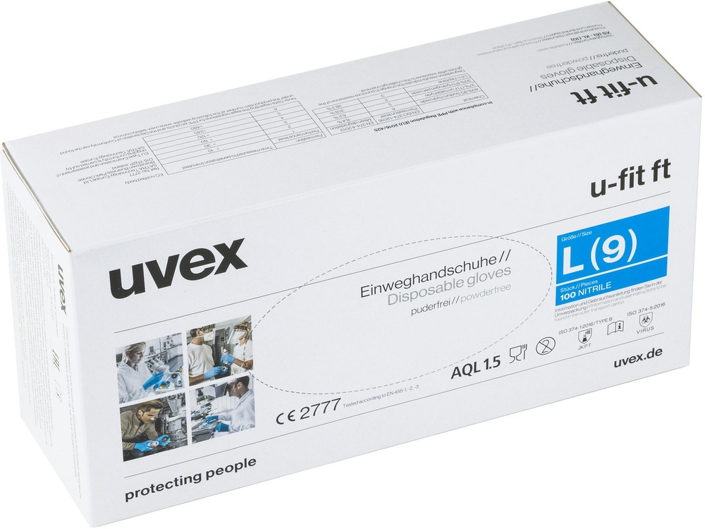 UvexChemikalienschutzhandschuheU-FitFTCR-EinwegNitril6016610Boxen50Paar