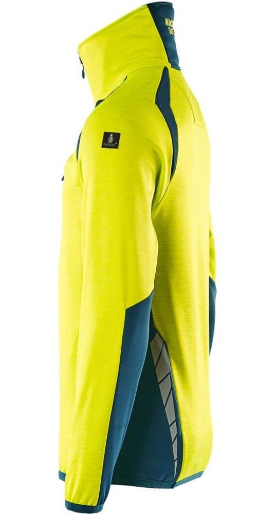 MascotFleecepullovermitkurzemReiverschlussAccelerateSafe19303-316Hi-visGelbDunkelpetroleum-XXL