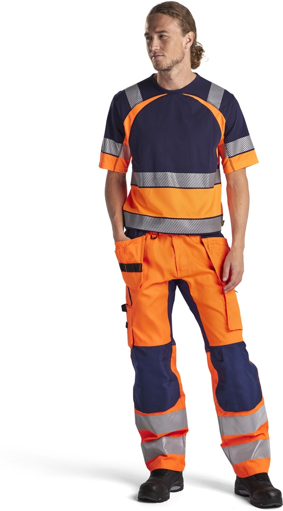 BlklderArbeitshoseHighVismitStretch15521811OrangeMarineblau-C144