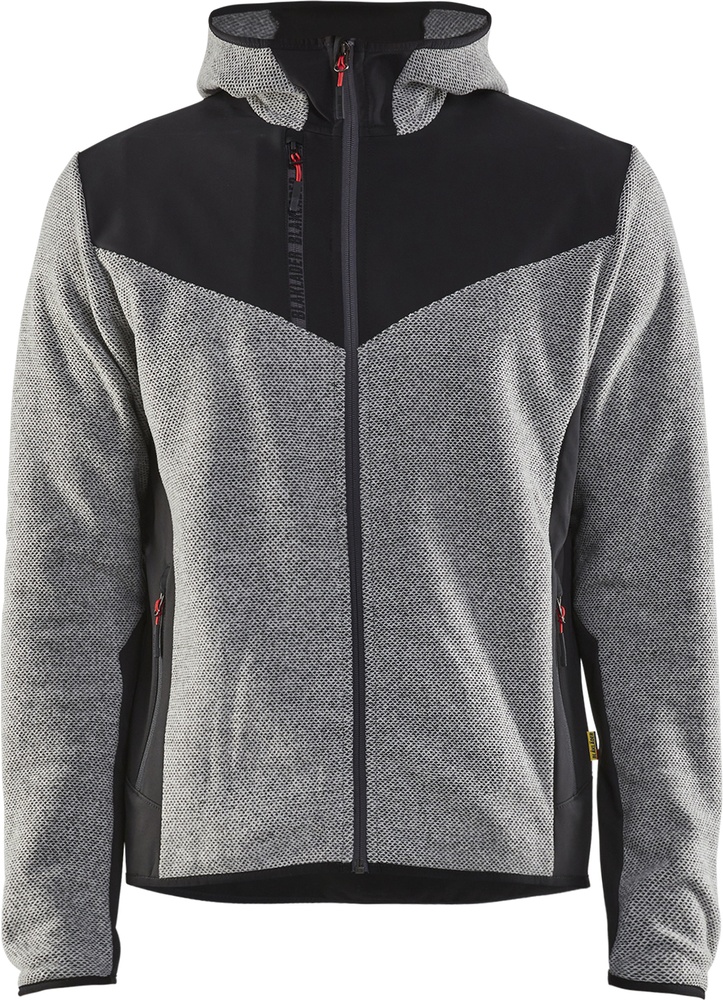 BlklderArbeitsjackeStrickjackemitSoftshell59402536GrauMelangeSchwarz-4XL