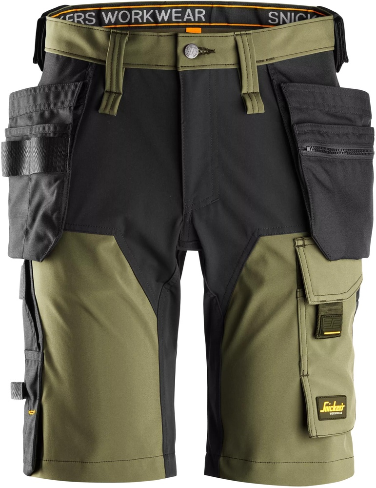 SnickersWorkwear61754-WegeStretchshortsmitHolstert6175Khaki-Grn-Sw-44
