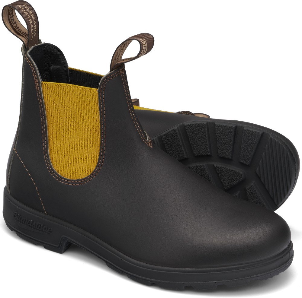 BlundstoneStiefelBoots1919BrownLeatherwithMustardElastic500Series