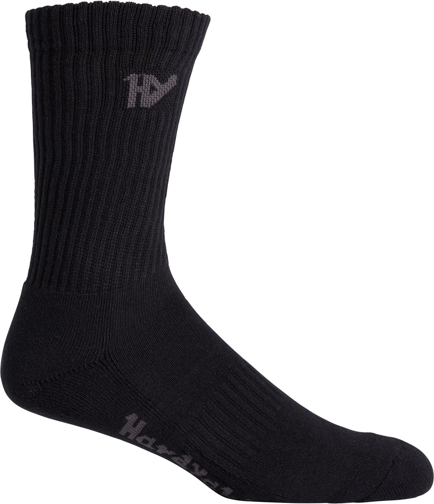 HardYakkaSockenCrewFivePackWorksockG20035Black-OneSize