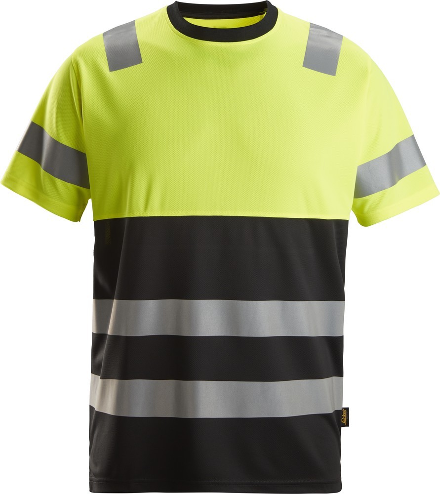 SnickersWarnschutz-ShirtHigh-VisT-ShirtKlasse1SchwarzHigh-VisGelb