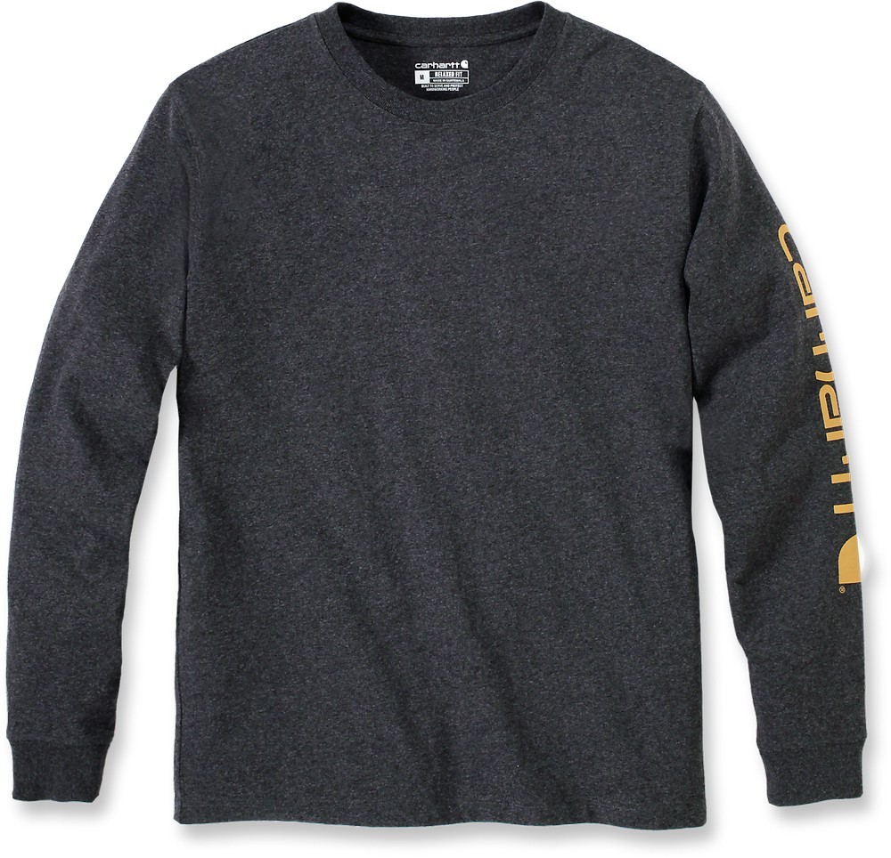 CarharttSleeveLogoT-ShirtLSCarbonHeather CarharttSleeveLogoT-ShirtLSCarbonHeather