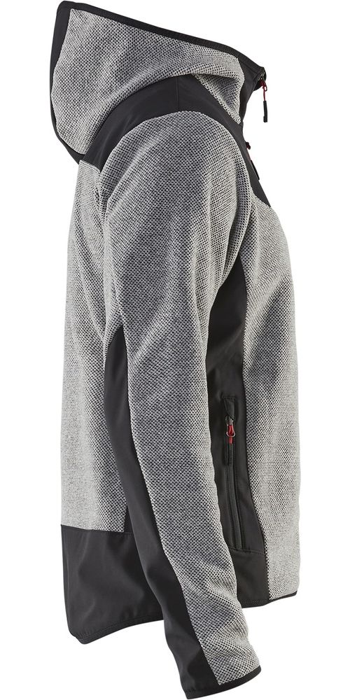 BlklderArbeitsjackeStrickjackemitSoftshell59402536GrauMelangeSchwarz-4XL