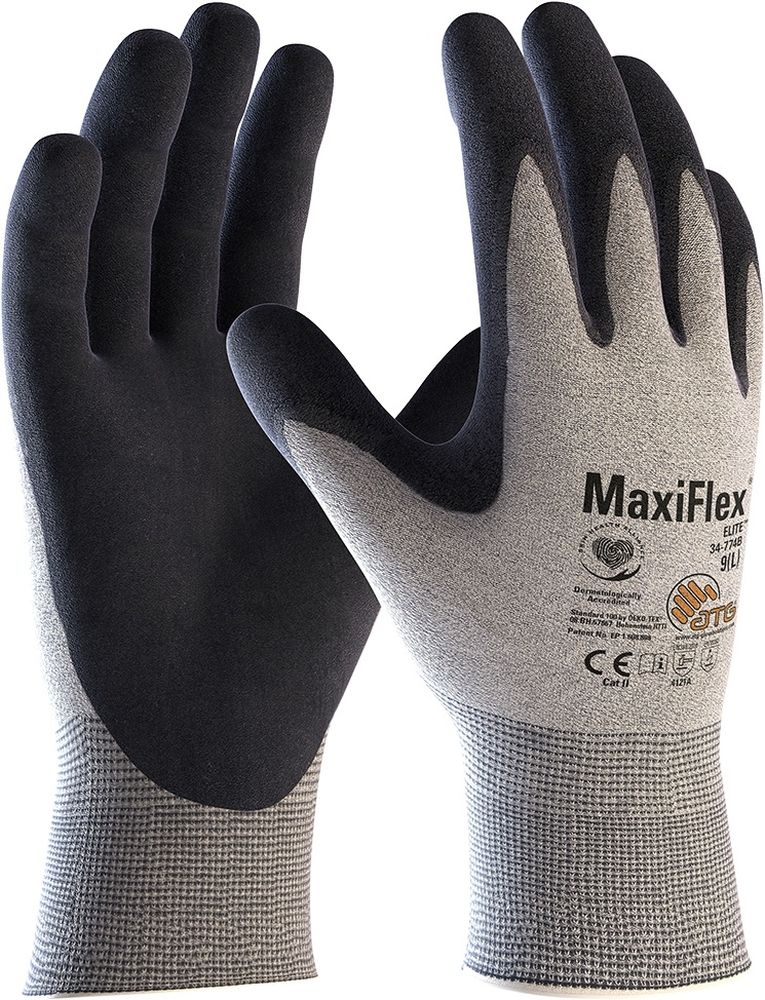 ATGEliteEsdNylon-Strickhandschuhe34-774B12Stck2436HellgrauSchwarz-6