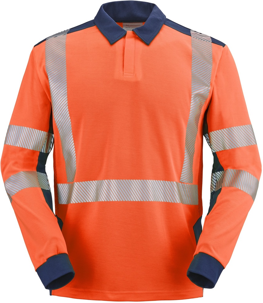 CepovettLangarm-PoloshirtFluoSafeXp9T87FluoOrangeNavy-XXL