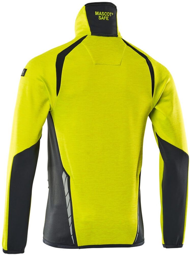 MascotFleecepullovermitkurzemReiverschlussAccelerateSafe19303-316Hi-visGelbSchwarzblau-XXL