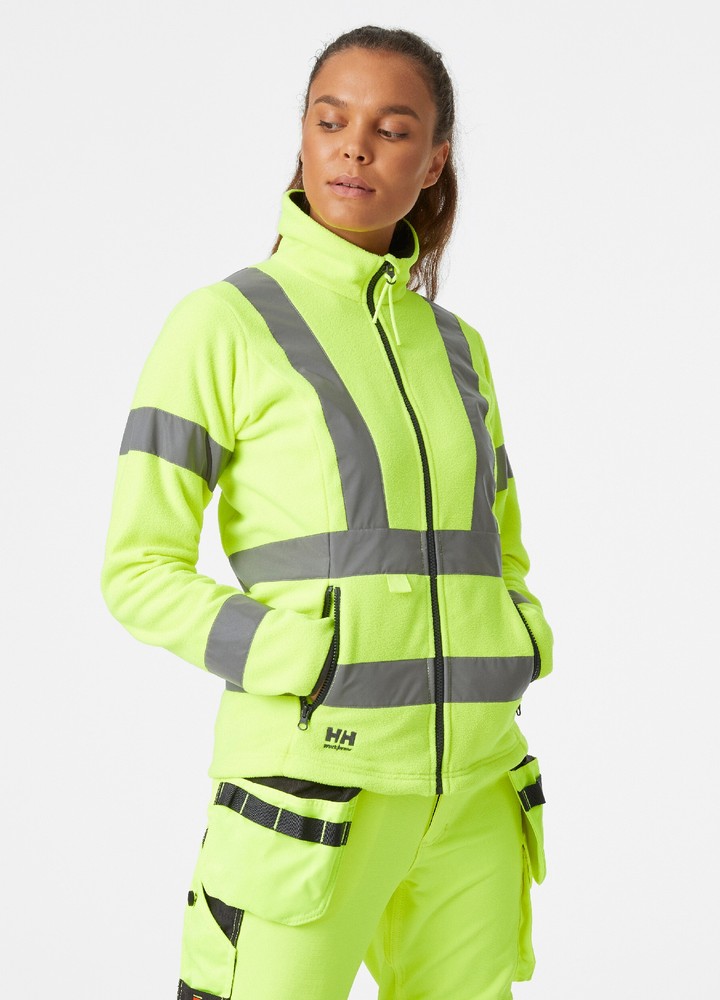HellyHansenDamenFleecejackeLunaHiVisFleeceJacketYellow-3XL