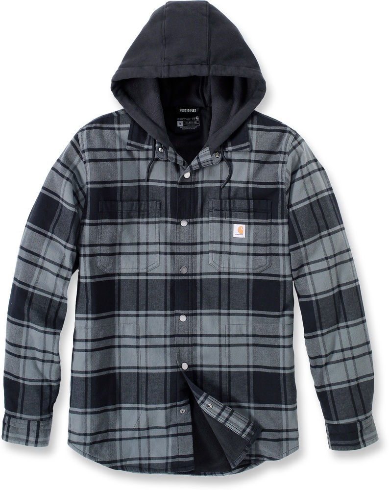 CarharttJackeFlannelFleeceLinedHoodedShirtJacElm-XL CarharttJackeFlannelFleeceLinedHoodedShirtJacElm-XL