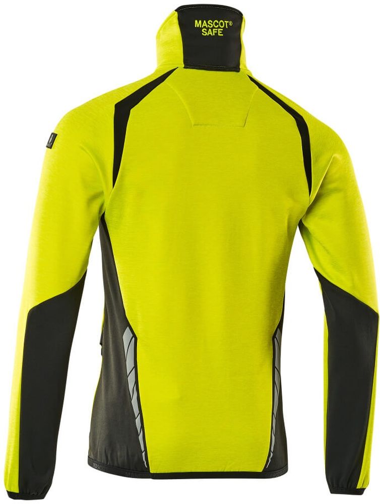 MascotFleecepullovermitkurzemReiverschlussAccelerateSafe19303-316Hi-visGelbSchwarz-XXL