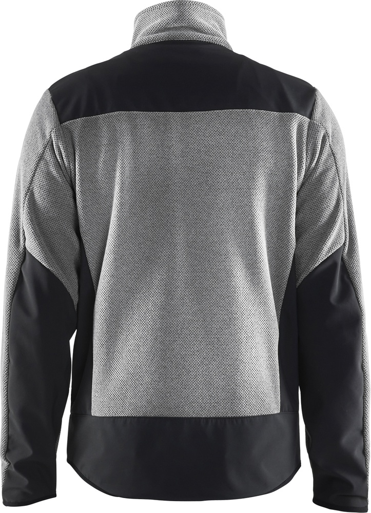 BlklderArbeitsjackeStrickjackemitSoftshell59422536GrauMelangeSchwarz-4XL