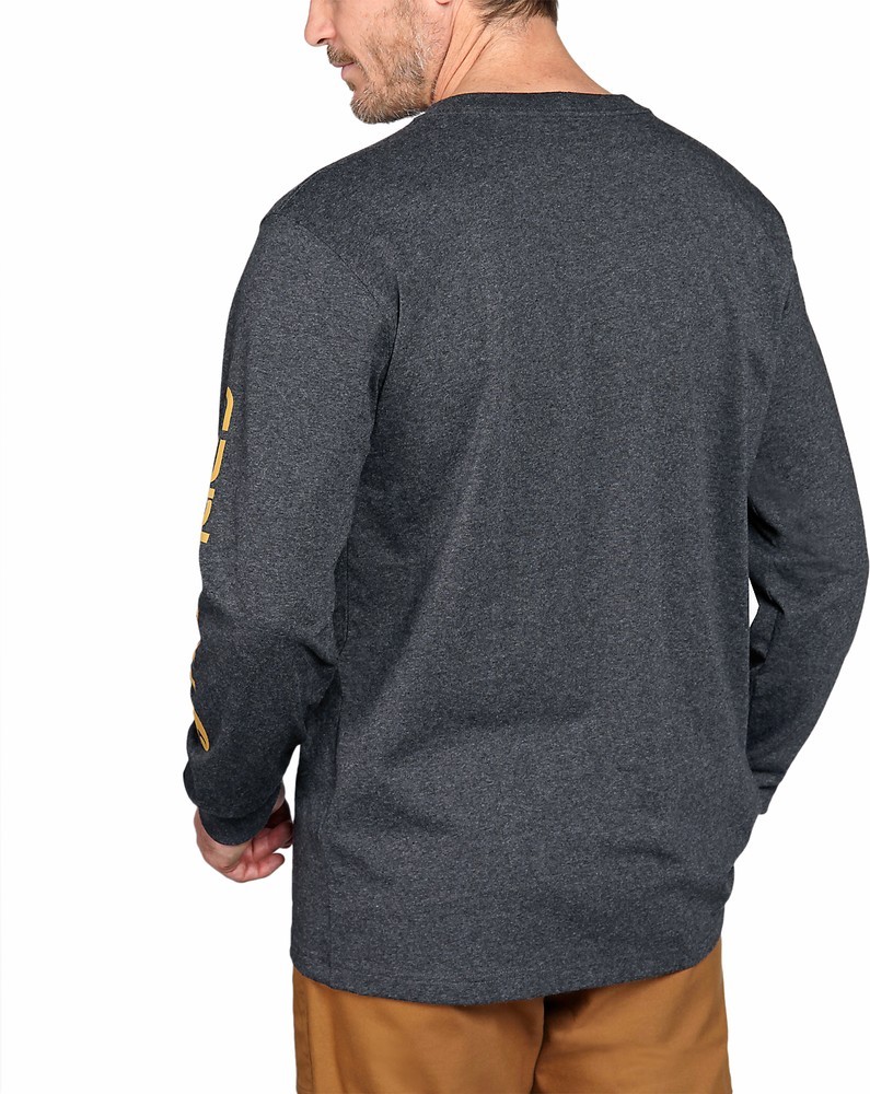 CarharttSleeveLogoT-ShirtLSCarbonHeather CarharttSleeveLogoT-ShirtLSCarbonHeather