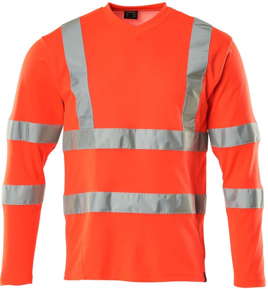 MascotT-ShirtLangarmSafeClassic18281-995Hi-visRot-XXL