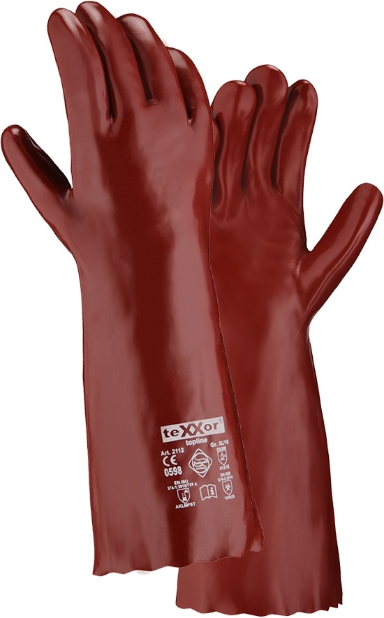 teXXorToplineChemikalienschutz-HandschuhePvcRotbraun12Stck2112Rotbraun-9