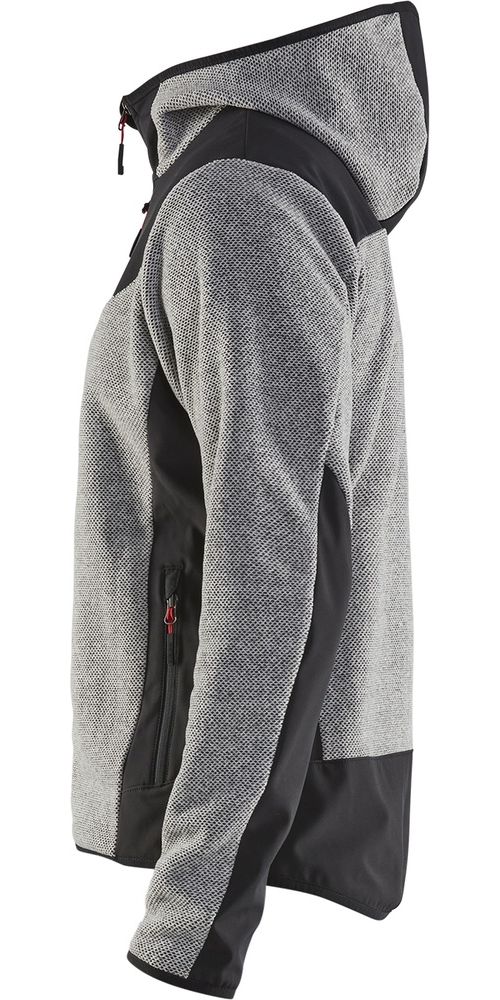 BlklderArbeitsjackeStrickjackemitSoftshell59402536GrauMelangeSchwarz-4XL