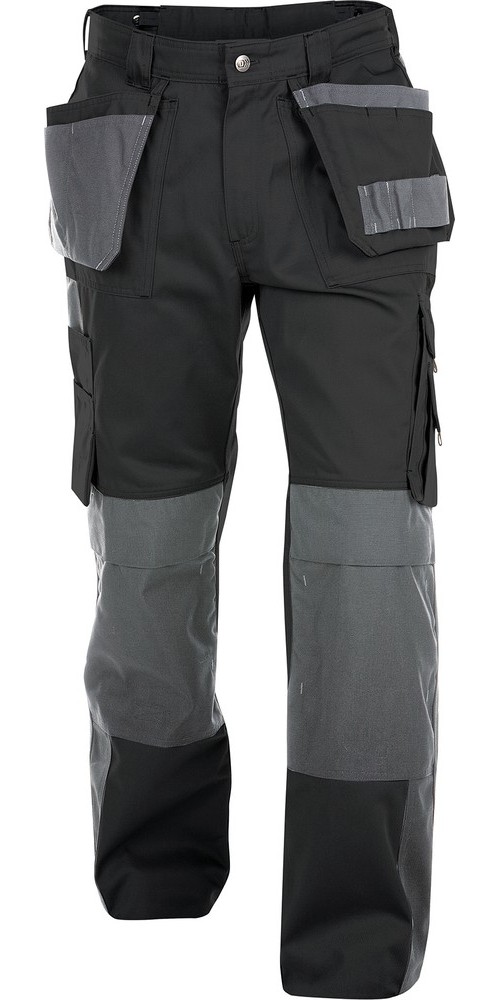 DassyZweifarbigeArbeitshosemitHolstertaschenundKniepolstertaschenSeattlePESCO61SchwarzZementgrau