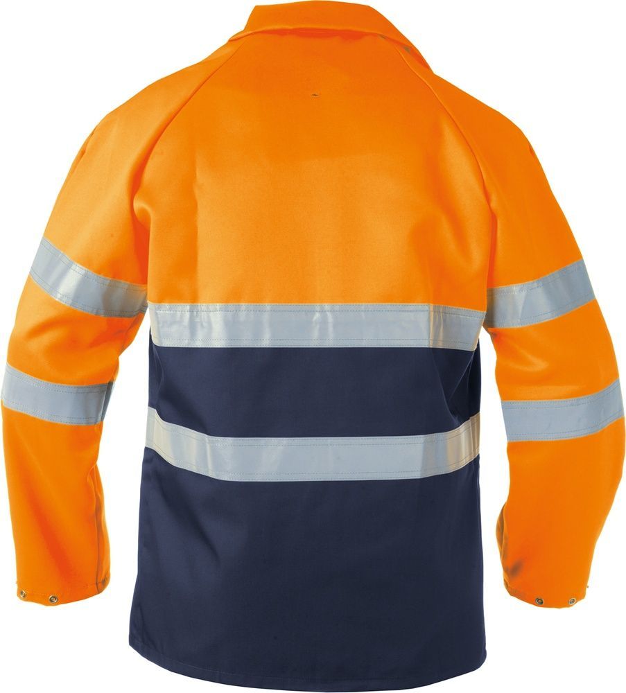 BasicLineWarnschutzarbeitsjackeLinsNeonorangeDunkelblau-XS
