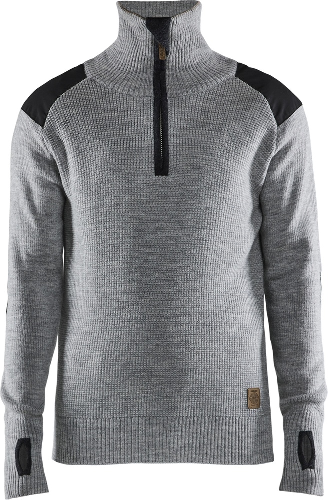 BlklderWollsweaterHalfZip46301071GrauMelangeDunkelgrau-4XL