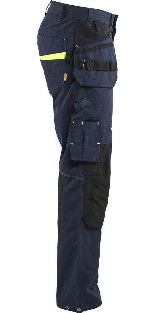 BlklderArbeitshoseServicemitStretchundWerkzeugtaschen14961330DunkelMarineblauHighVisGelb-C146