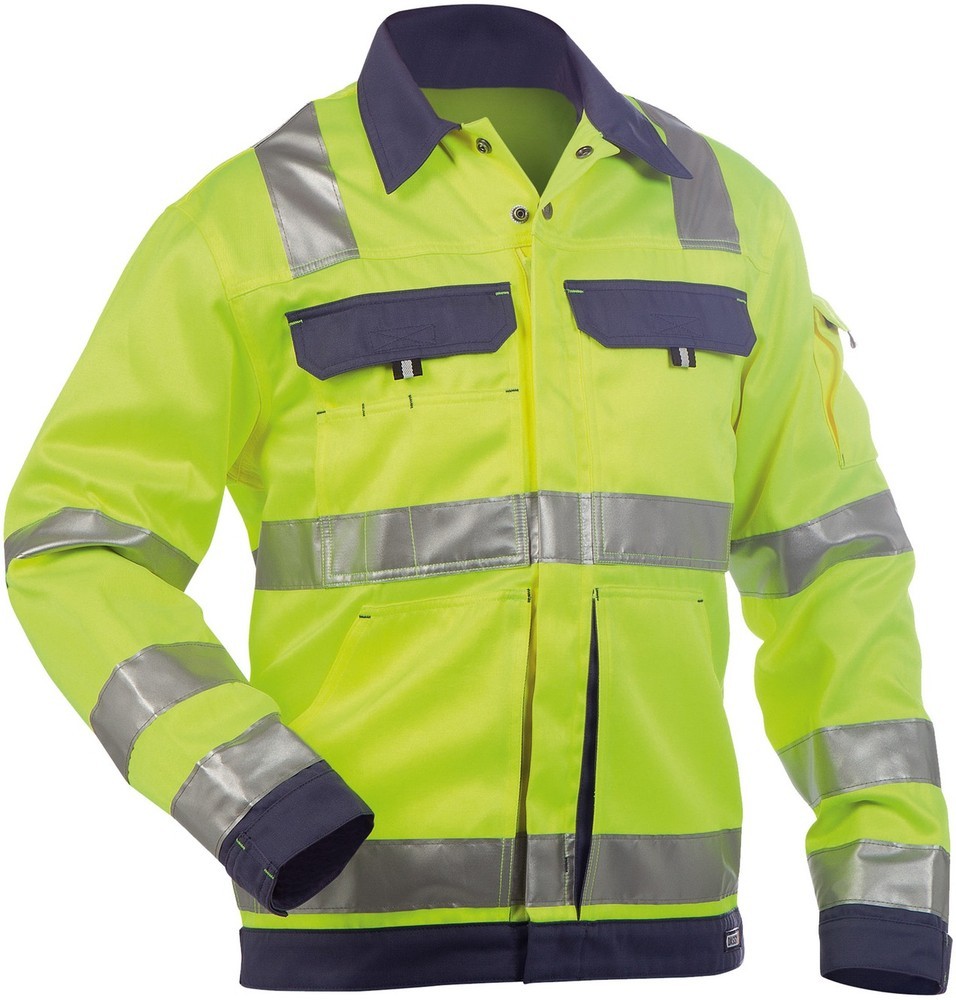 DassyWarnschutzArbeitsjackeDusseldorfPESCO74NeongelbDunkelblau-4XL
