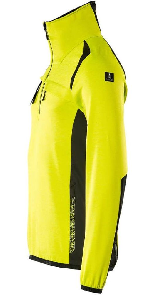 MascotFleecepullovermitkurzemReiverschlussAccelerateSafe19303-316Hi-visGelbSchwarz-XXL