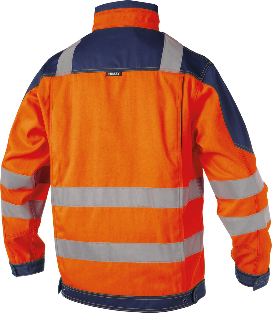 DassyWarnschutzArbeitsjackeOrlandoPESCO74NeonorangeDunkelblau