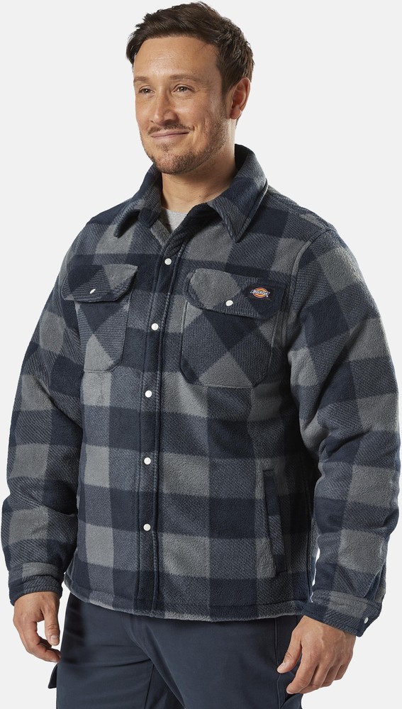DickiesHerrenFleecejackePortlandShirtBlue