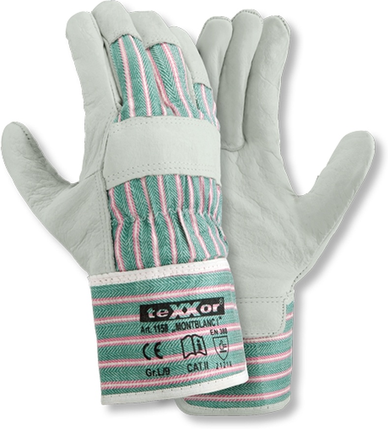 teXXorRindvollleder-HandschuheMontblancI12Stck1158LederNaturDrellGrnRot-Gestreift-8