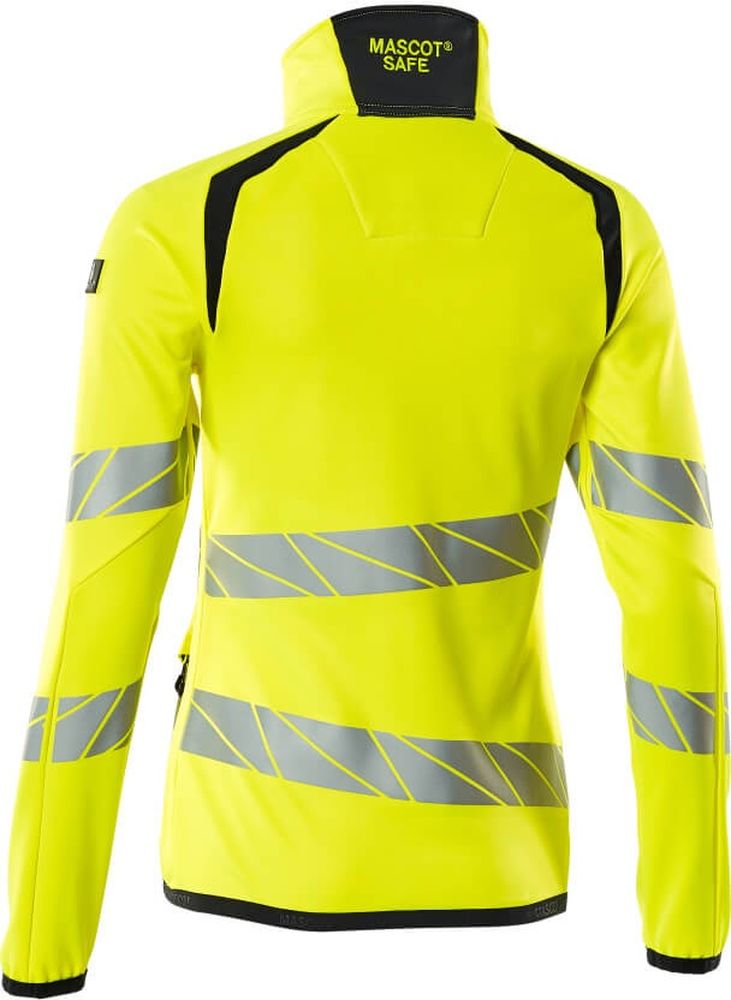 MascotDamenFleecepullovermitReiverschlussAccelerateSafe19153-315Hi-visGelbSchwarzblau-XXL