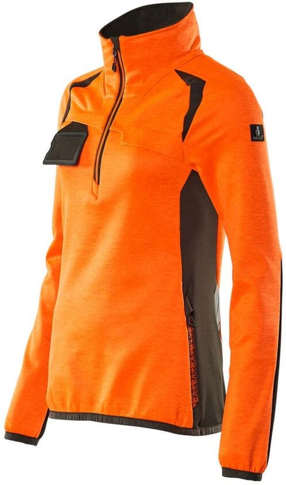 MascotDamenFleecepullovermitkurzemReiverschlussAccelerateSafe19353-316Hi-visOrangeDunkelanthrazit-XXL