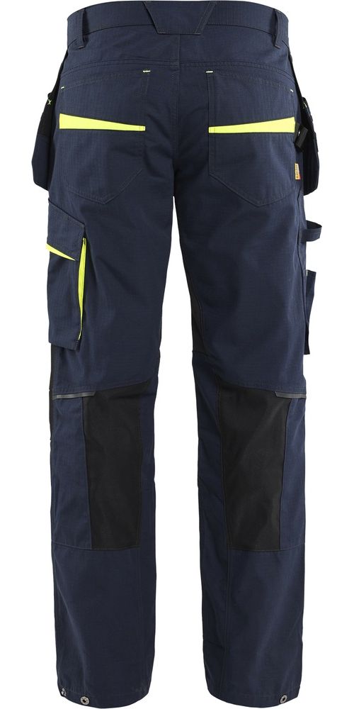 BlklderArbeitshoseServicemitStretchundWerkzeugtaschen14961330DunkelMarineblauHighVisGelb-C146