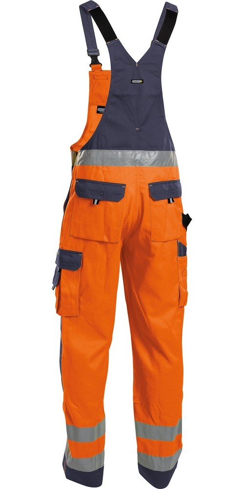DassyWarnschutzLatzhosemitKniepolstertaschenToulousePESCO74NeonorangeDunkelblau