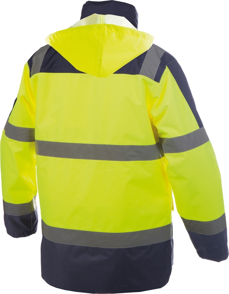 DassyWarnschutzRegen-ParkaAtlantisPES70NeongelbDunkelblau