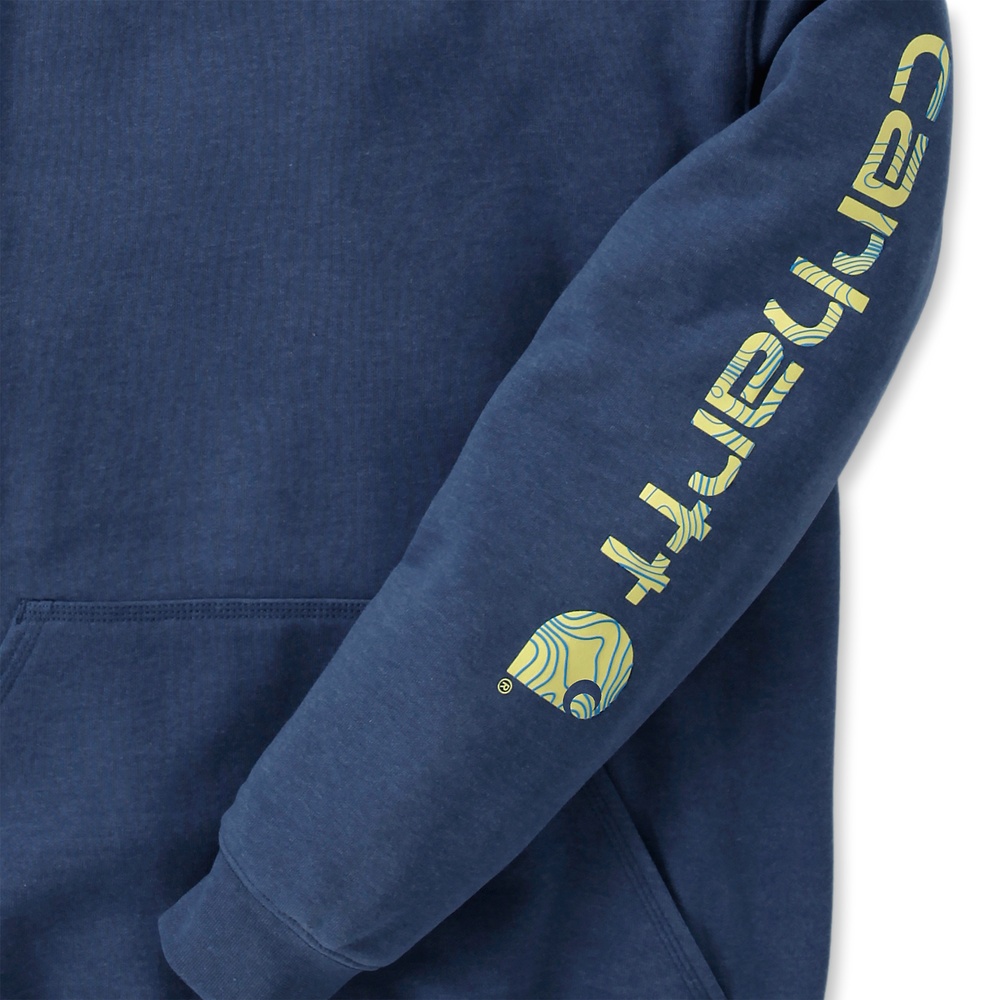 CarharttSleeveLogoHoodedSweatshirtK288DeepOceanHeather-L