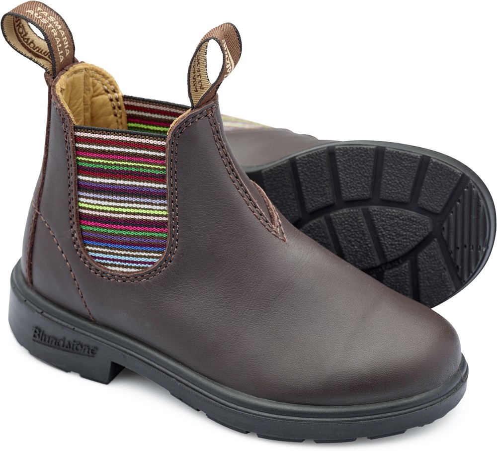 BlundstoneKinderStiefelBoots1413LeatherElasticKidsBrownStripes BlundstoneKinderStiefelBoots1413LeatherElasticKidsBrownStripes