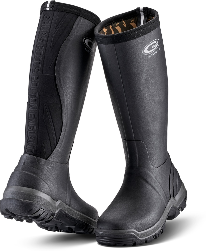 GrubsGummistiefelRainline20WelliesGRAIN20Black-36UK3DE36