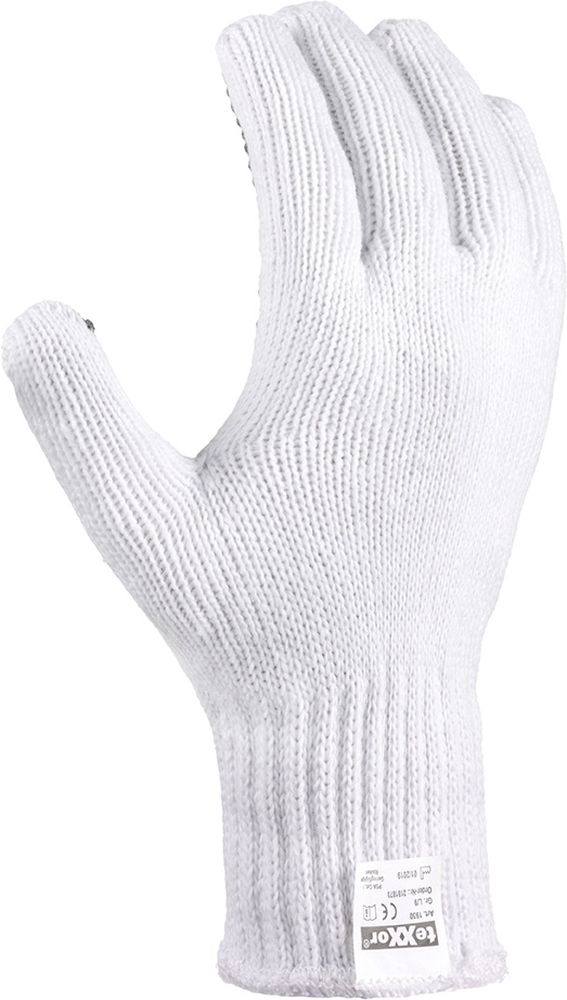 teXXorGrobstrick-HandschuheBaumwollePolyester12Stck1930WeiSchwarzeNoppen-7
