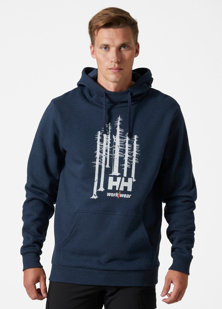 HellyHansenLogoHoodieNavy-XS