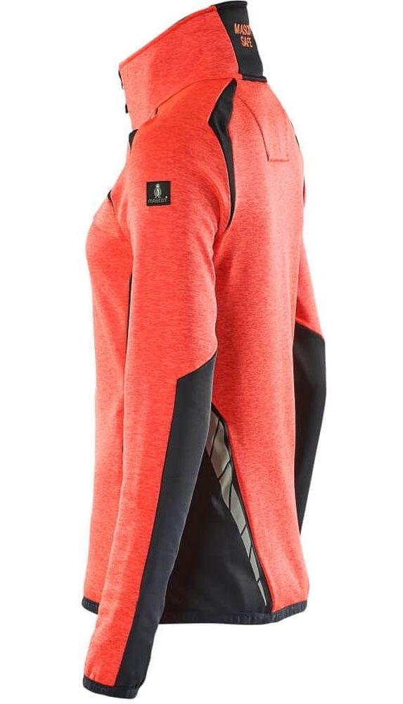 MascotDamenFleecepullovermitReiverschlussAccelerateSafe19453-316Hi-visRotSchwarzblau-XXL