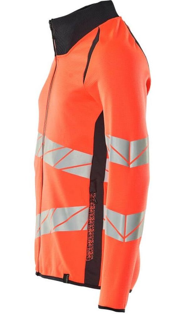 MascotSweatshirtmitReiverschlussAccelerateSafe19184-781Hi-visRotSchwarzblau-XXL