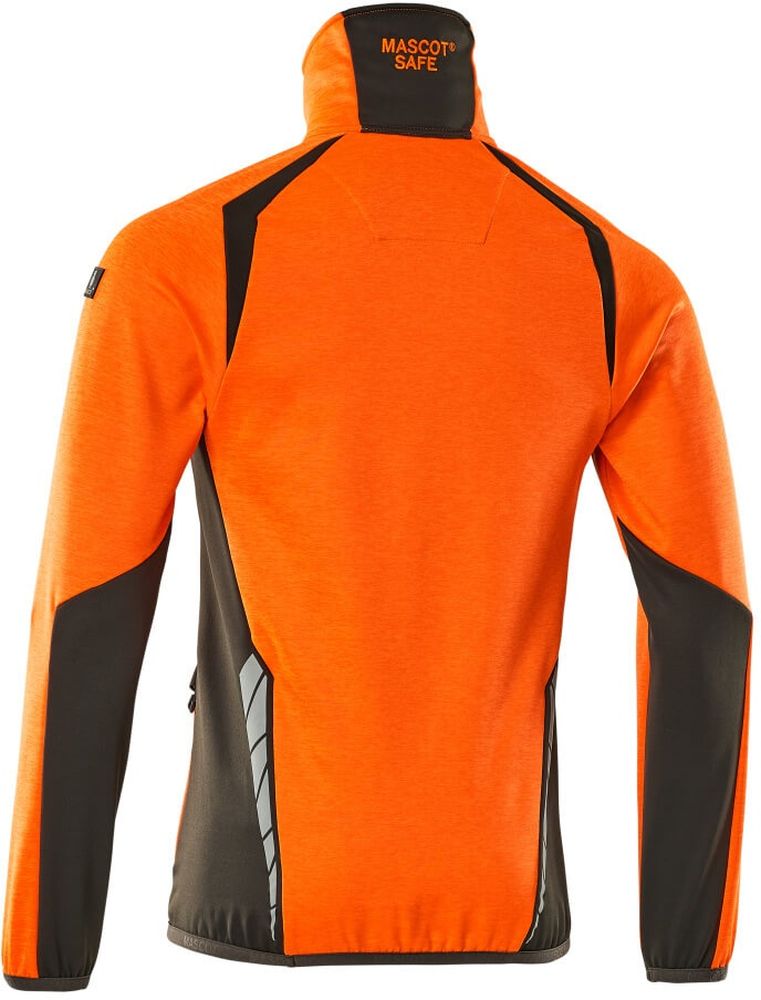 MascotFleecepullovermitkurzemReiverschlussAccelerateSafe19303-316Hi-visOrangeDunkelanthrazit-XXL