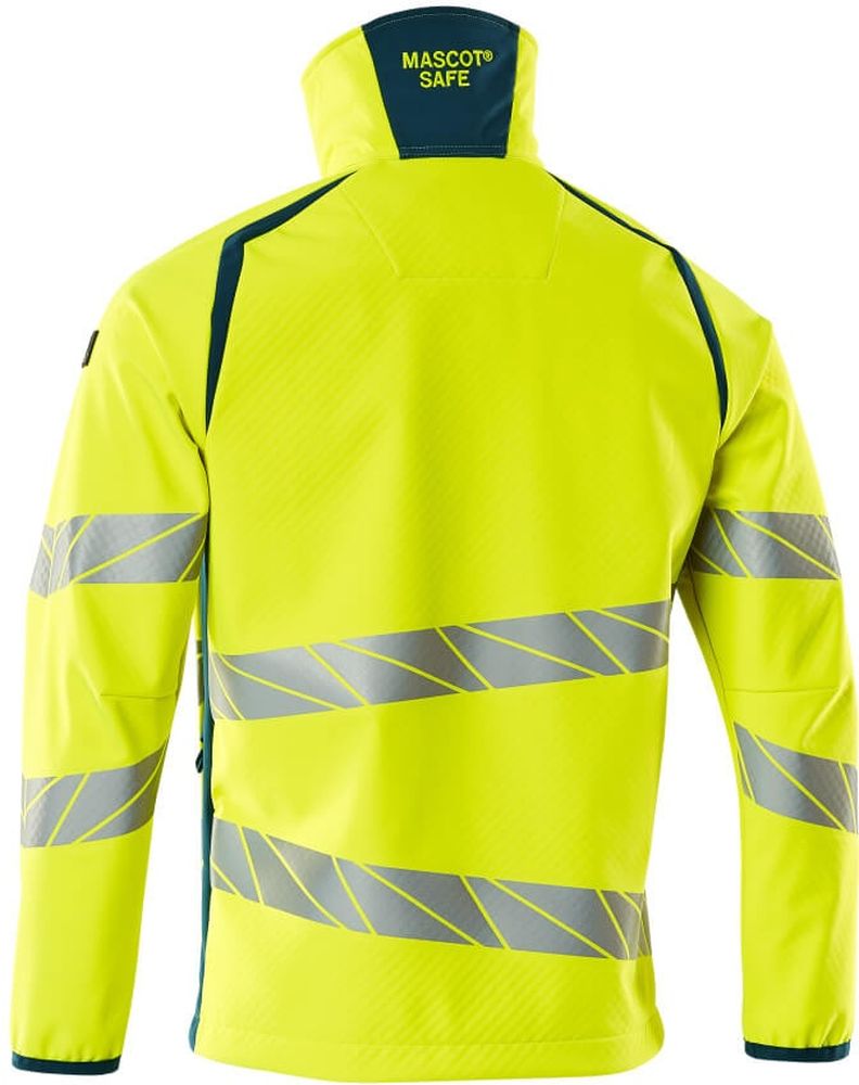 MascotSoftshellJackeAccelerateSafe19002-143Hi-visGelbDunkelpetroleum-XXL